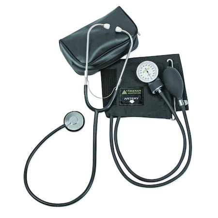 Veridian Healthcare Two-Party Home Blood Pressure Kit With Detached Nurse Stethoscope, Latex Free, Adult 01-5521